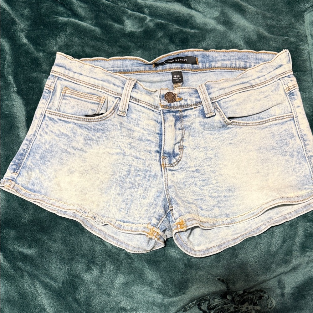 Flying Monkey Faded Blue Denim Shorts